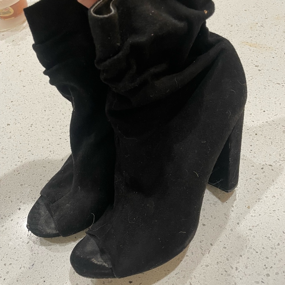 Peep toe booties